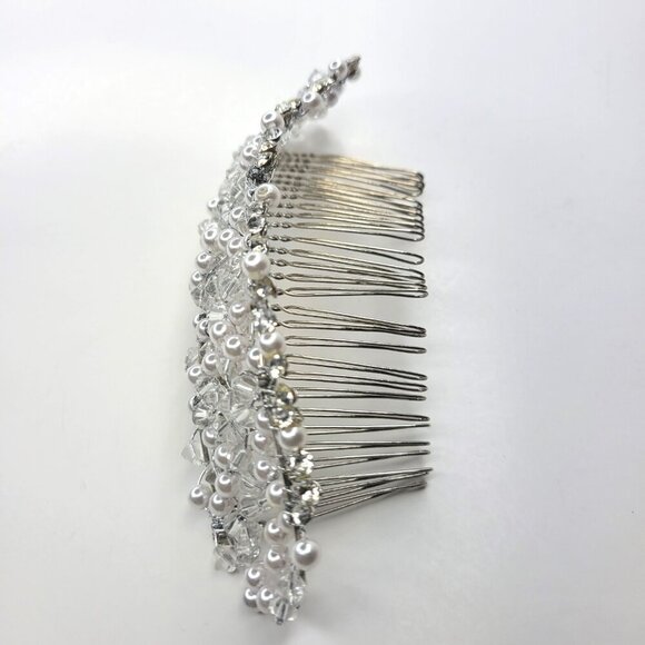 Pearl Tiara Haircomb Pearl and Crystal Hair Accessory - Picture 3 of 11